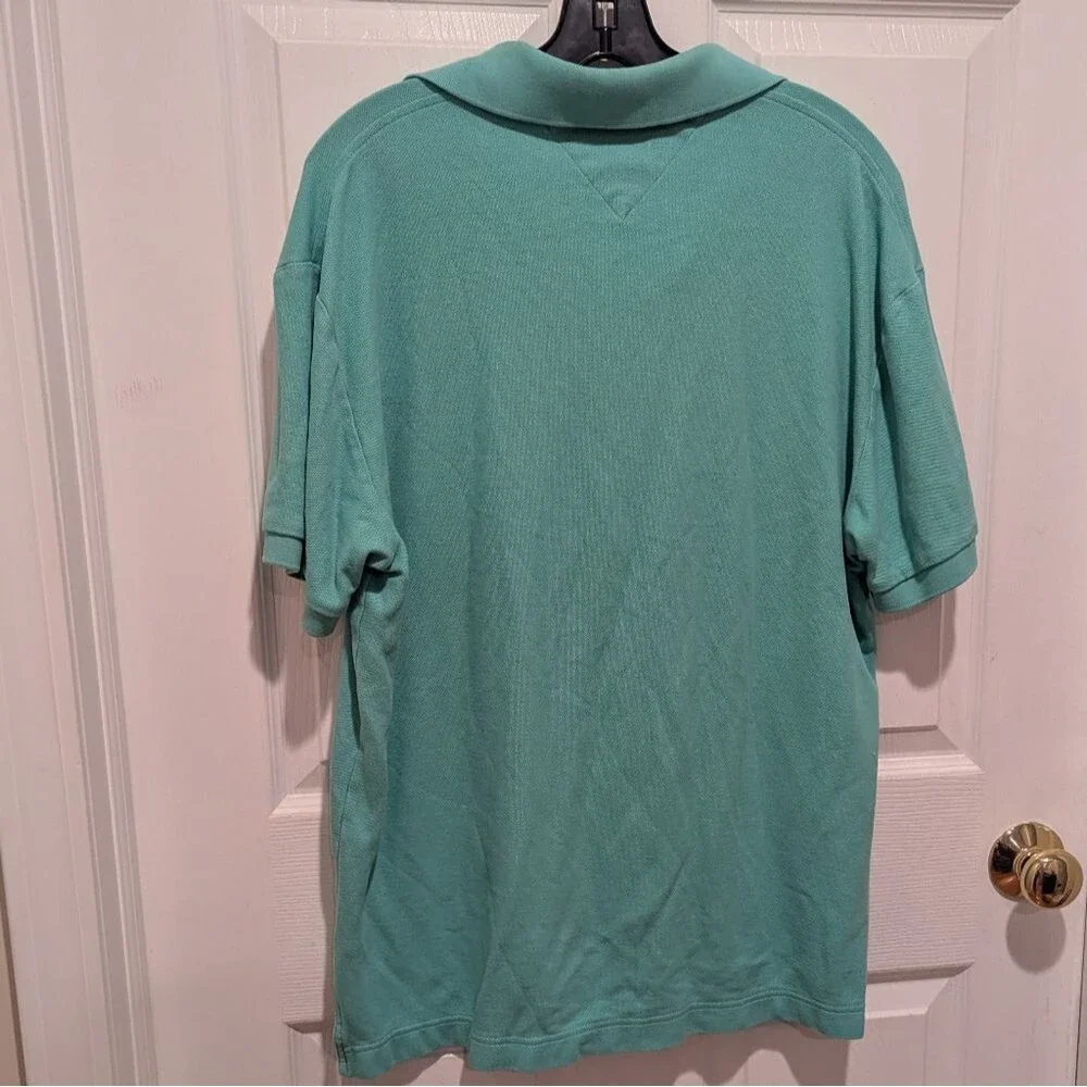 Coastal Grandpa Tommy Hilfiger Size Large Seafoam Green‎ ButtonPolo Shirt Preppy